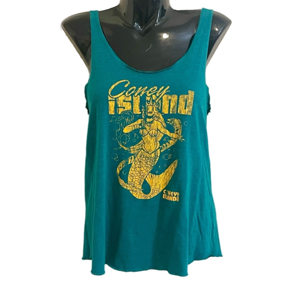 3/$15 American Apparel Teal Coney Island Mermaid Tank Brooklyn Beach Shop | L